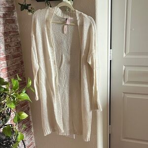 Victoria's Secret Ivory Open-Front Cardigan